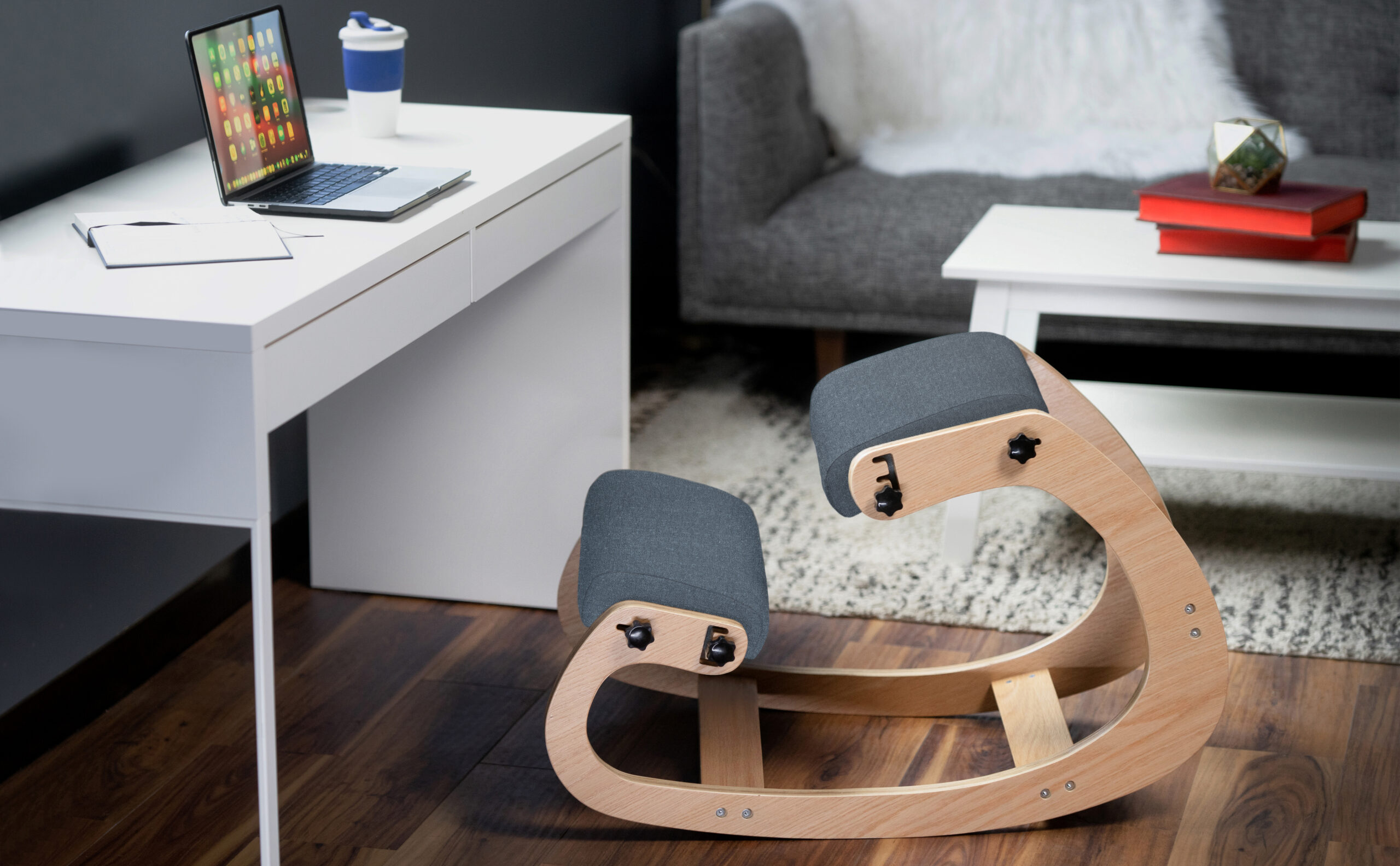 Kneeling chair in professional home office setup