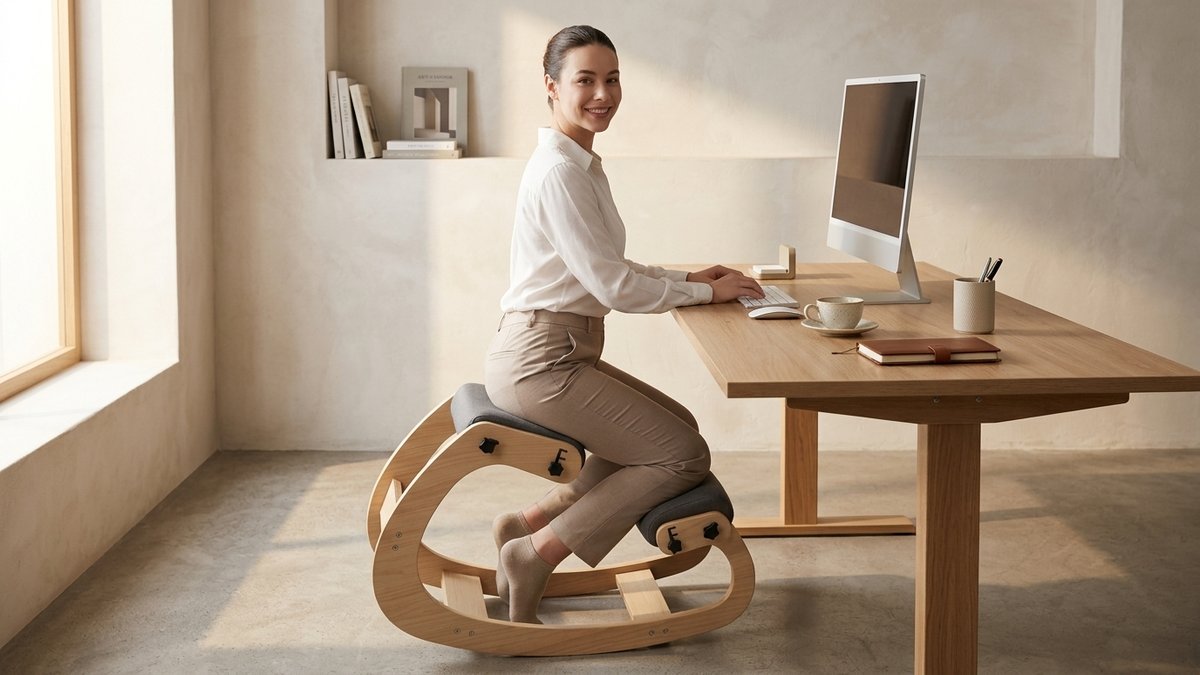 Side-by-side illustration of seated pelvic tilt exercise showing anterior tilt with arched back and posterior tilt with flat back