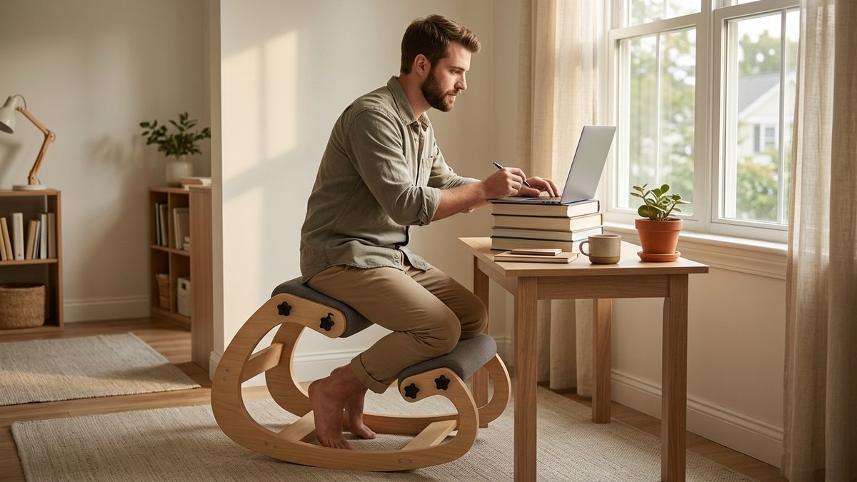 Clean home office setup on a budget with simple ergonomic adjustments