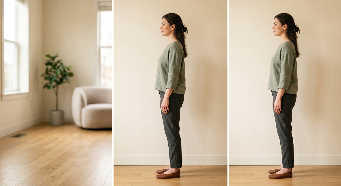 Side-by-side comparison of correct posture alignment versus common misalignment